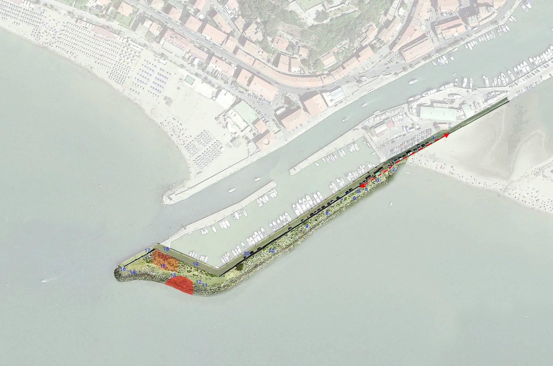 La darsena comunale oggi